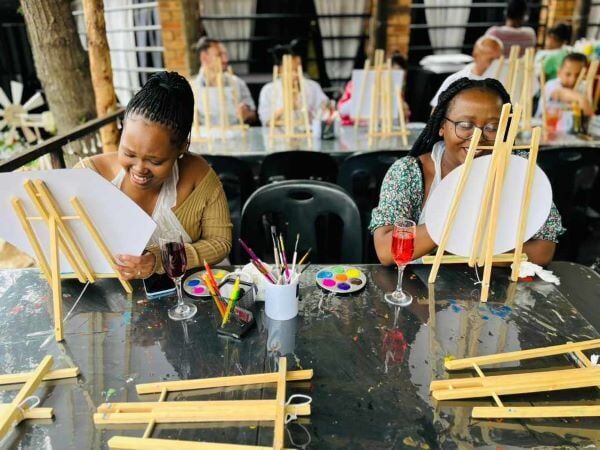 Art By Kemi | 2 Hr Sip and Paint Session incl Wine and A Snack Basket for 2