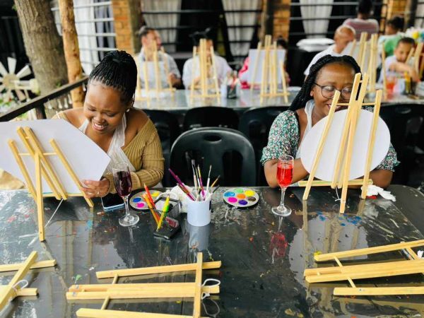Art By Kemi | 2 Hr Sip and Paint Session incl Wine and A Snack Basket for 2